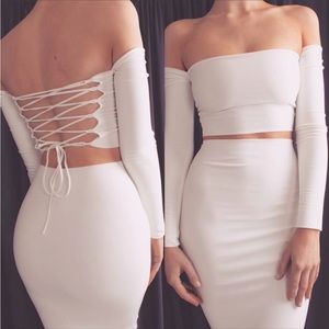 Crop top with laced back